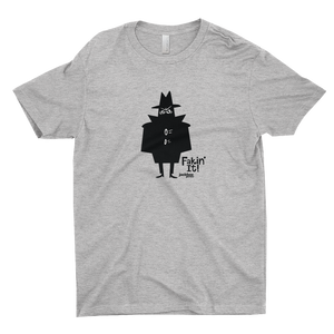 Heather grey t-shirt with black Faker character in the center