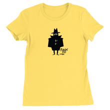Yellow women's t-shirt with black Faker character in the front